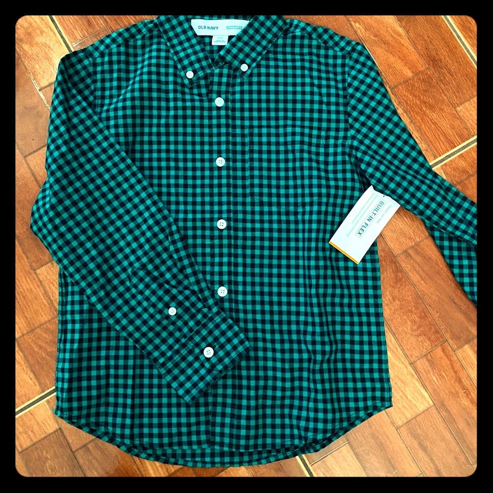 Green plaid dress shirt NWT